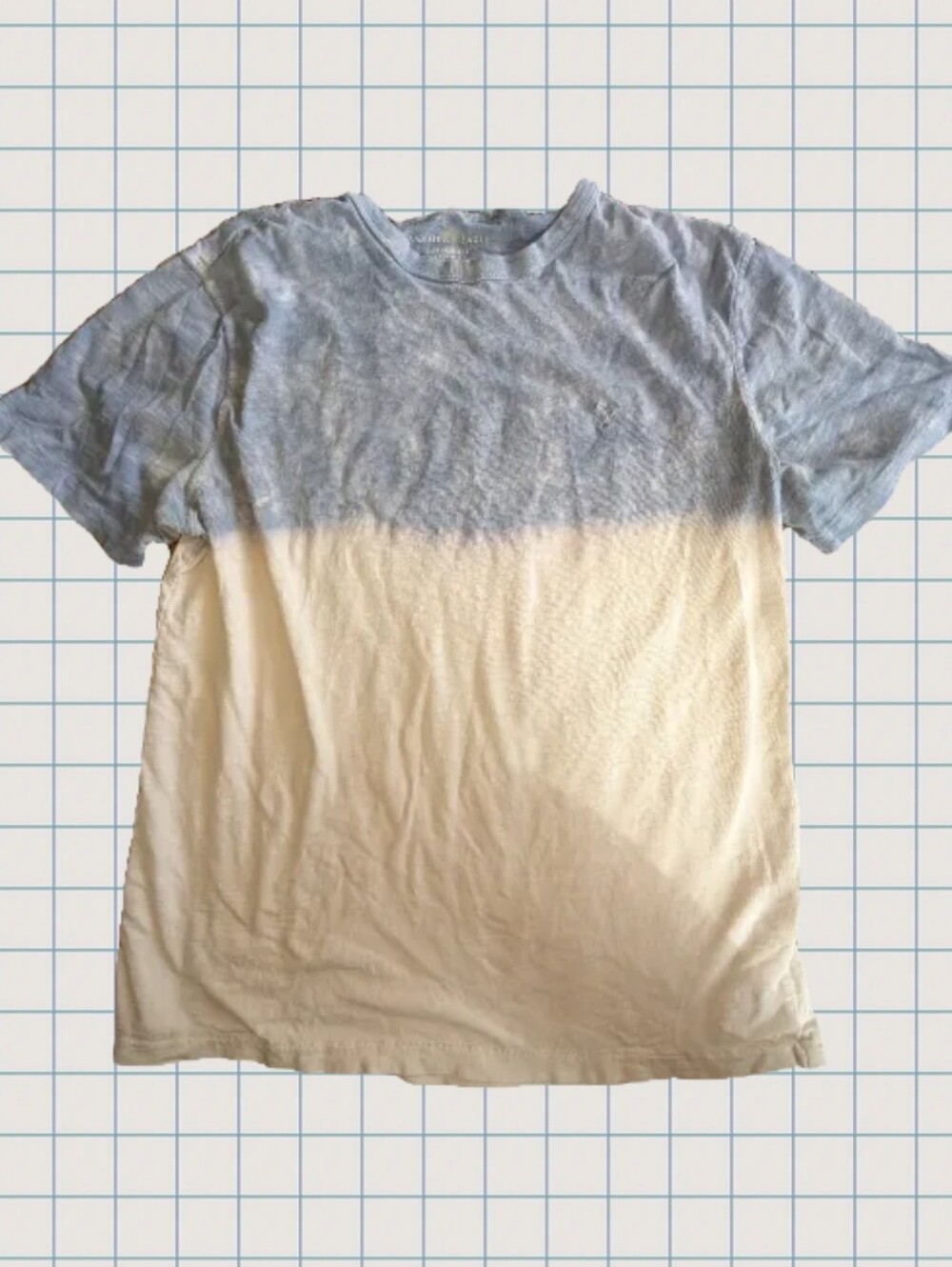American Eagle Dip Dye Slub Colorblock Men's Crew Neck T-Shirt